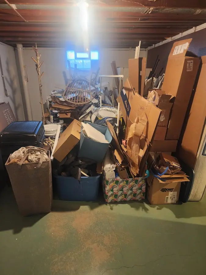 Roll-off dumpster container at job site for Roll Off Dumpster Rental in Matawan